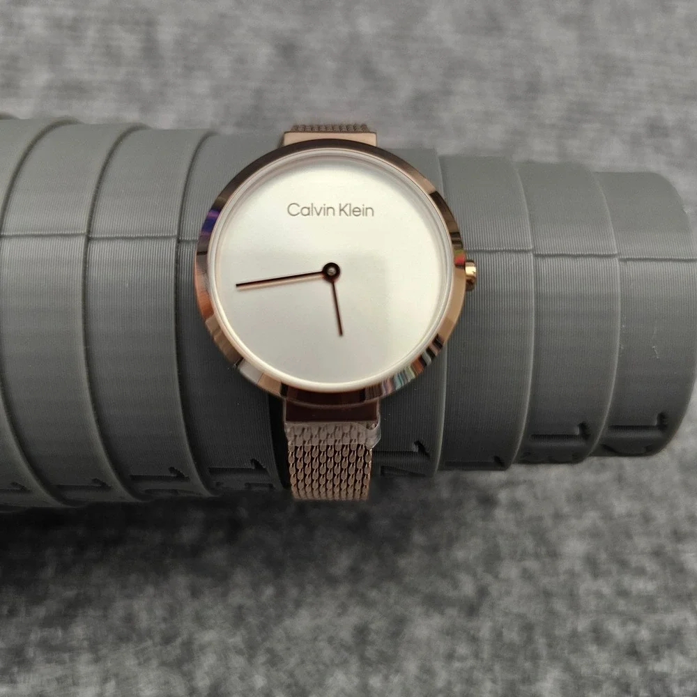 Calvin‎ Klein Women Watch Minimalistic Mesh Bracelet Rose Gold 28mm 25200083